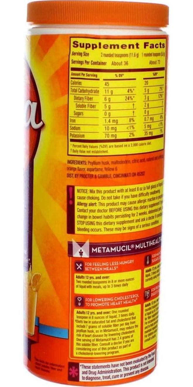 Metamucil Smth Pwd Orng Sug/Fr 72