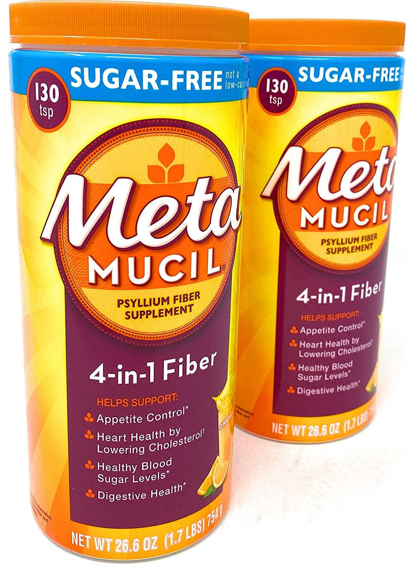 Metamucil Sugar Free Fiber Supplement, Orange Smooth 260 Servings