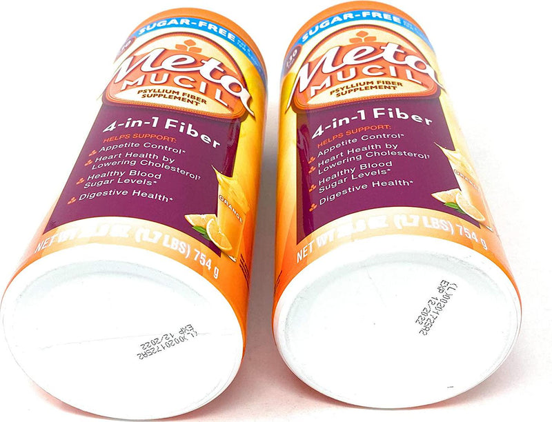 Metamucil Sugar Free Fiber Supplement, Orange Smooth 260 Servings