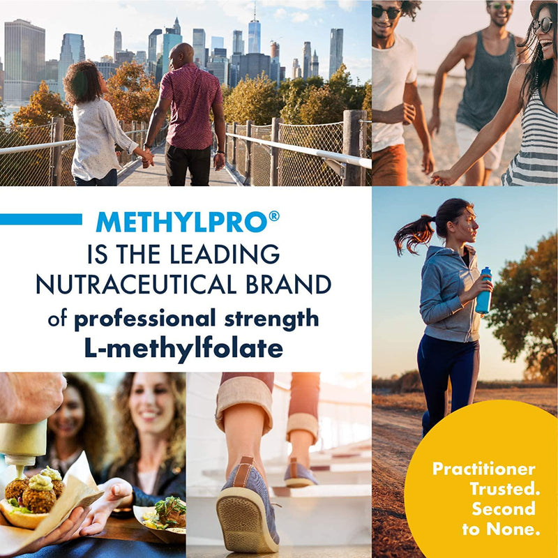 MethylPro 2.5mg L-Methylfolate 30 Capsules - Methylation, No Fillers, Professional Strength 2500mcg Active Folate, 5-MTHF for Mood, Homocysteine Methylation + Immune Support, Non-GMO + Gluten-Free
