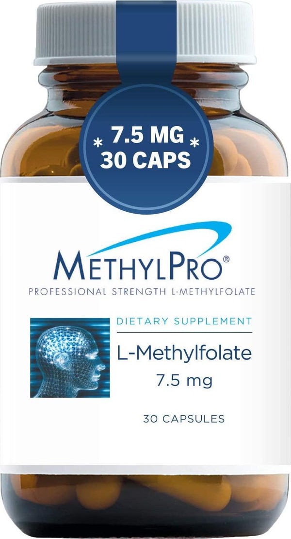 MethylPro 7.5mg L-Methylfolate (30 Capsules) - Professional Strength Active Methyl Folate, 5-MTHF Supplement for Mood, Homocysteine Methylation + Immune Support, Non-GMO + Gluten-Free with No Fillers