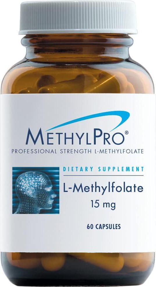 MethylPro L-Methylfolate 15mg 60 Capsules - No Fillers, Professional Strength 15000mcg Active Folate, 5-MTHF for Mood, Homocysteine Methylation + Immune Support, Non-GMO + Gluten-Free (60 Capsules)