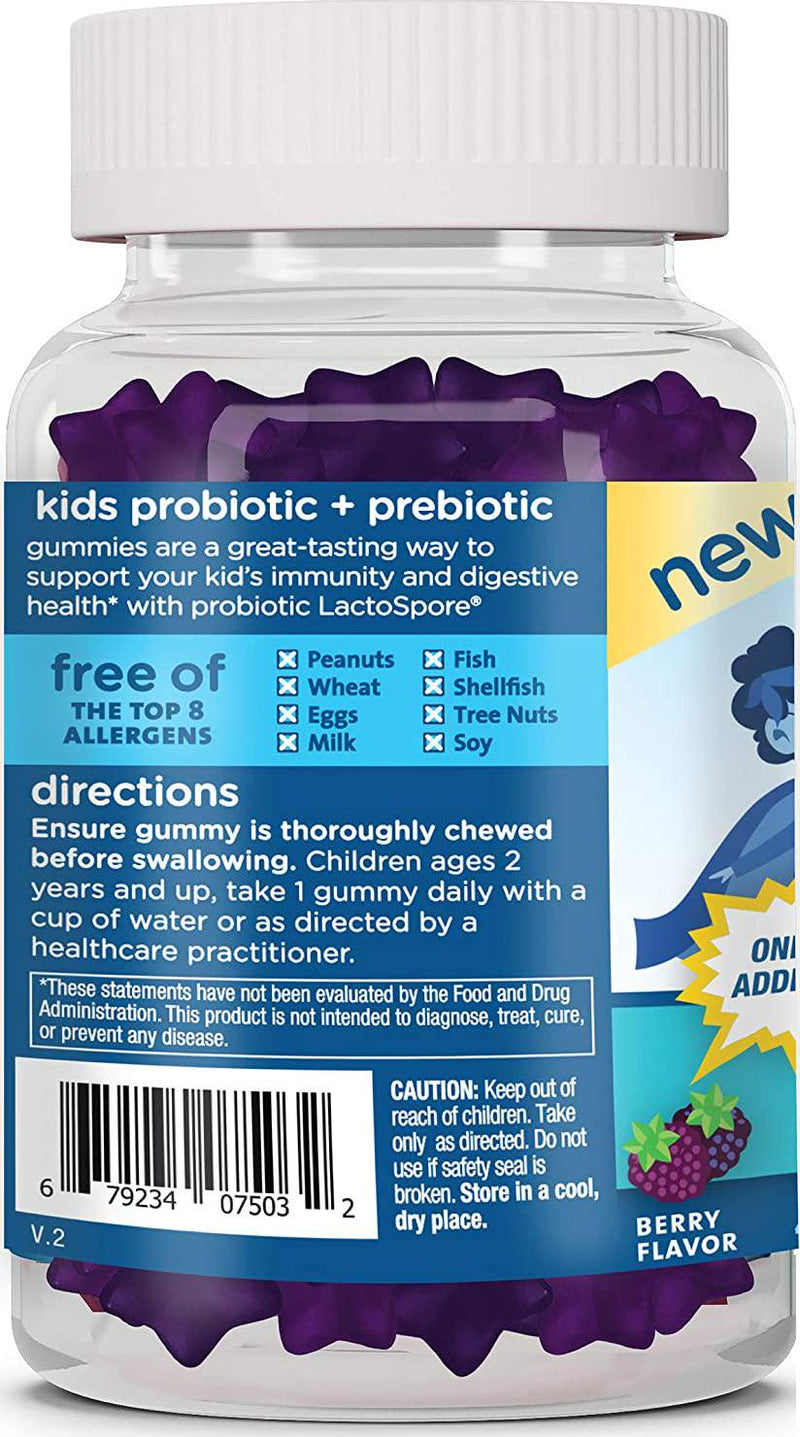 Mommy's Bliss Kids Probiotic + Prebiotic Gummies, Supports Immunity and Digestion, 1 Billion Cells Per Gummy, Age Kids 2 Years+, 1G of Sugar, Berry Flavor, 45 Gummies (45 Day Supply)