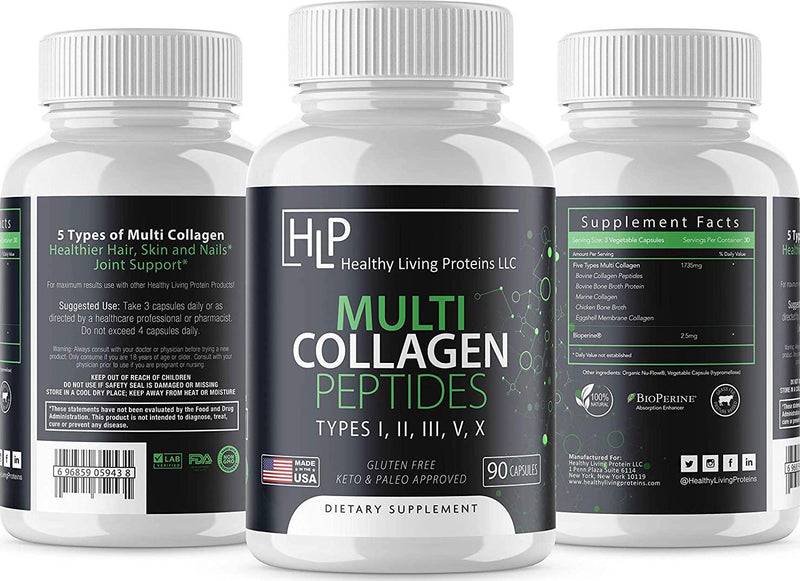 Multi Collagen Peptides Capsules Types 1, 11, 111, V, X