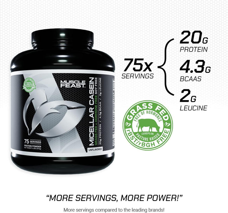 Muscle Feast Grass Fed Micellar Casein - 4Lbs (Not Flavored)