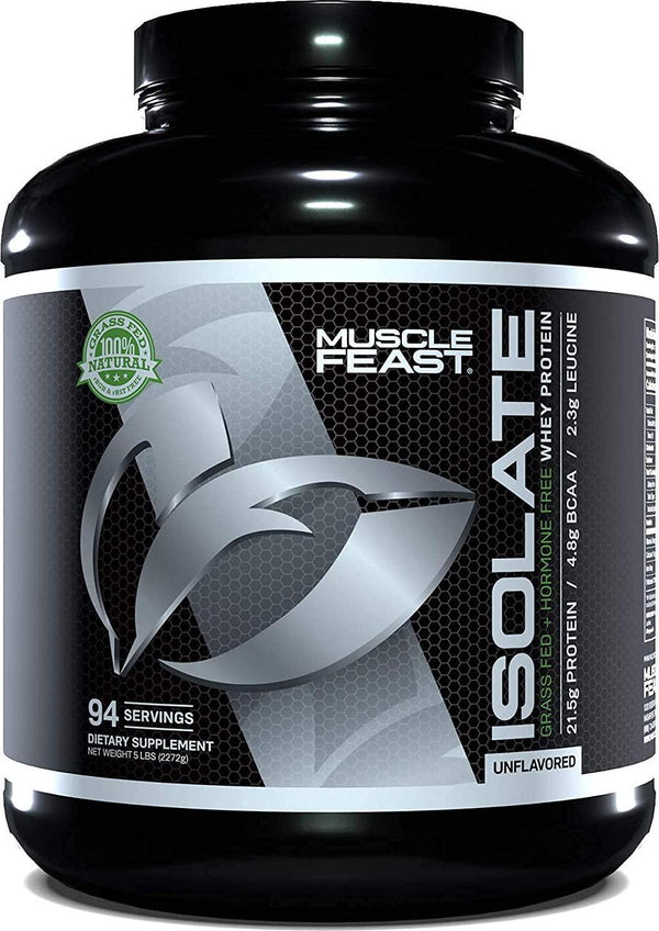 Muscle Feast Grass Fed Whey Protein Isolate All Natural And Hormone Free (5Lb, Unflavored)