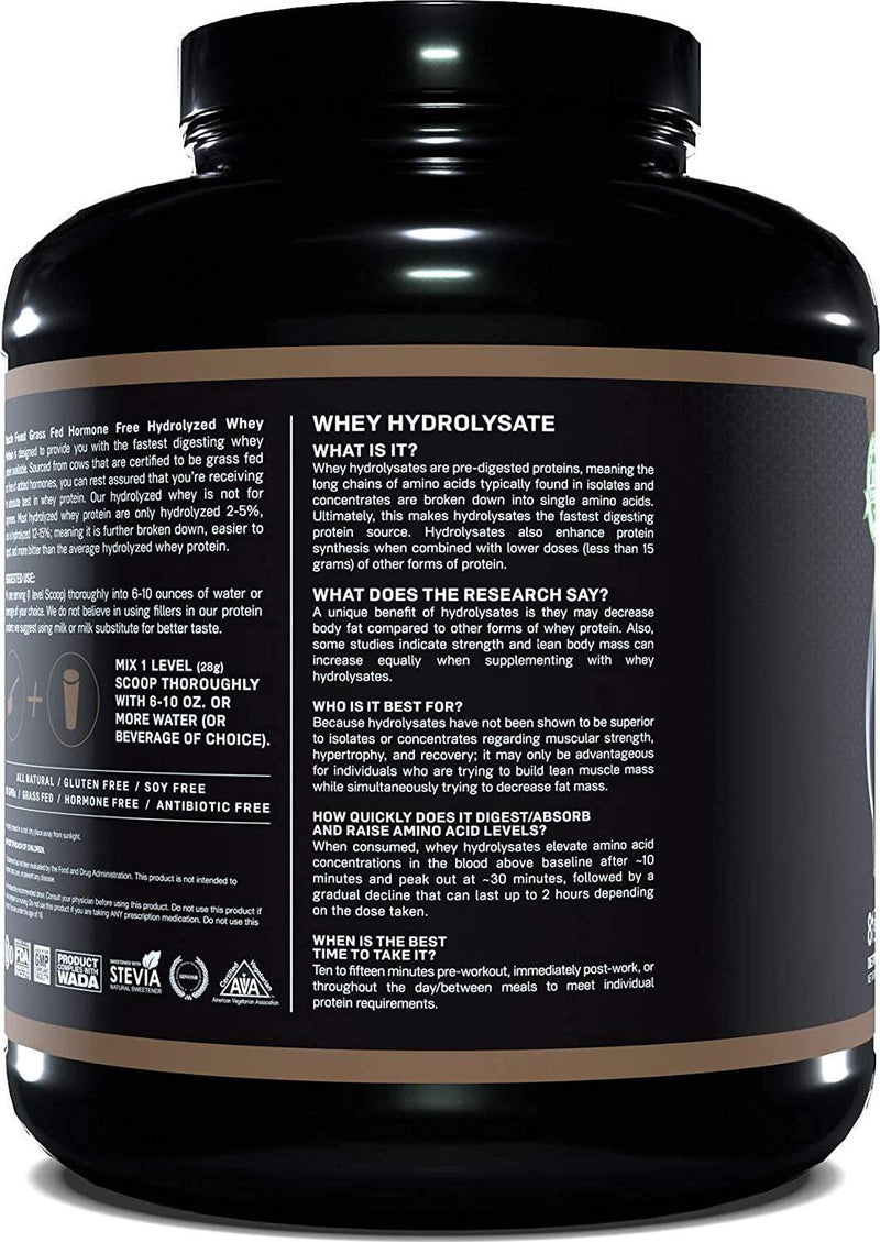 Muscle Feast Grass-Fed Hydrolyzed Whey Protein Powder, All Natural Hormone-Free, Chocolate, 5lb
