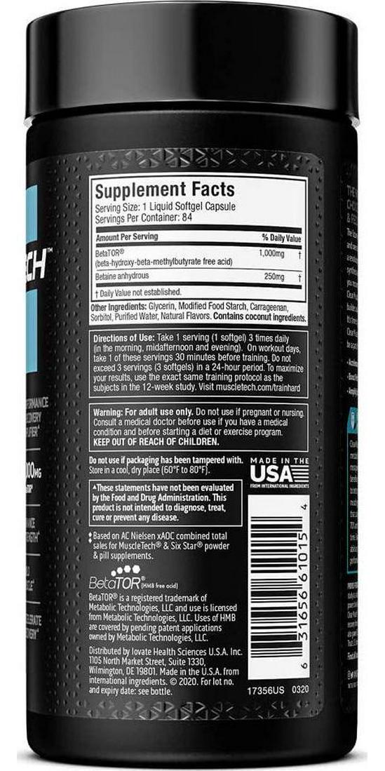 Muscle Recovery | MuscleTech Clear Muscle Post Workout Recovery | Muscle Builder for Men and Women | HMB Supplements | Sports Nutrition Post Workout Recovery and Muscle Building Supplements, 84 ct