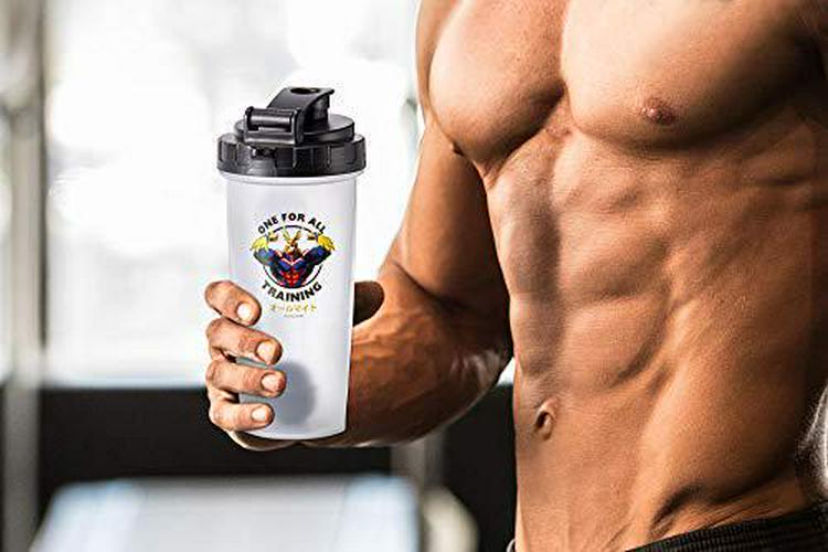 My Hero Academia All Might Training Gym Shaker Bottle | Perfect For Protein Shakes, Pre and Post-Workout Blends, and More | Includes Mixing Ball