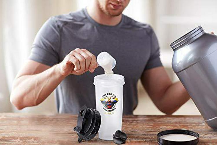My Hero Academia All Might Training Gym Shaker Bottle | Perfect For Protein Shakes, Pre and Post-Workout Blends, and More | Includes Mixing Ball
