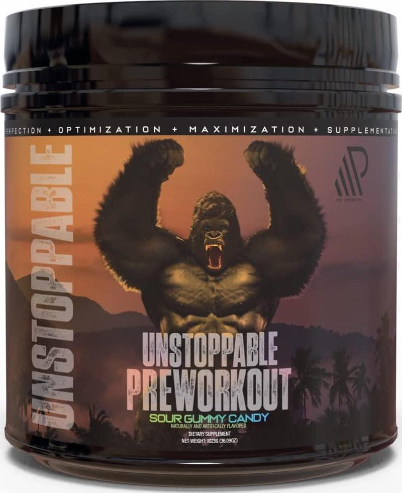 My Potential Unstoppable Pre Workout - 30x34g Servings - Giant Pumps, Energy, Power, Endurance, Hydration - Creatine, Citrulline, Beta-Alanine, Electrolytes, 250mg Caffeine-(Sour Gummy Candy)- 2.3lb