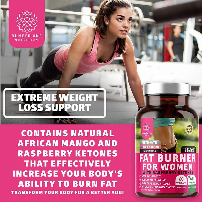 N1N Premium Fat Burner for Women [7 Potent Ingredients] All Natural Thermogenic Weight Loss Pills, Suppresses Appetite, Boosts Metabolism and Energy, Carb Blocker, Gluten Free and Non GMO, 60 Veg Caps