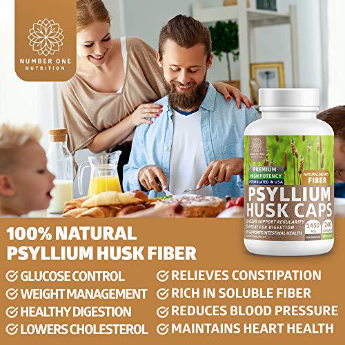 N1N Premium Psyllium Husk Capsules and Colon Cleanse and Detox, All Natural Supplements to Support Healthy Digestion and Weight Loss, 2 Pack Bundle