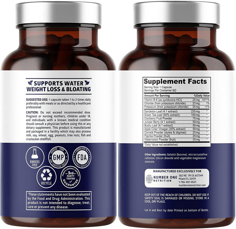 N1N Premium Water Away and Saffron Extract, All Natural Supplements to Support Energy Levels, Eye Health and Weight Management, 2 Pack Bundle
