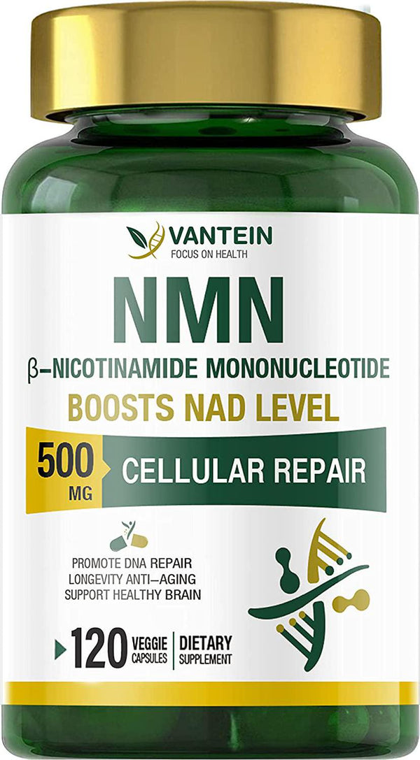 NMN Supplement, 500MG (120 Capsules) NMN Nicotinamide Mononucleotide Powder for Supports Anti-Aging, Longevity and Energy, Enhance Concentration, Naturally Boost NAD+ Levels