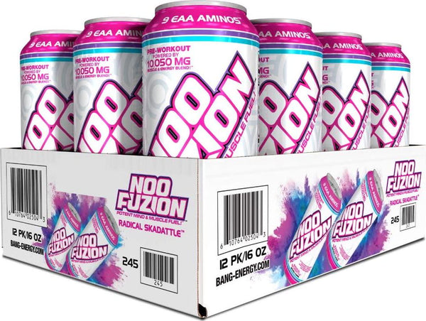 NOO Fuzion PreWorkout Energy Drink with 9 EAA Aminos Radical Skadattle (12 Drinks)