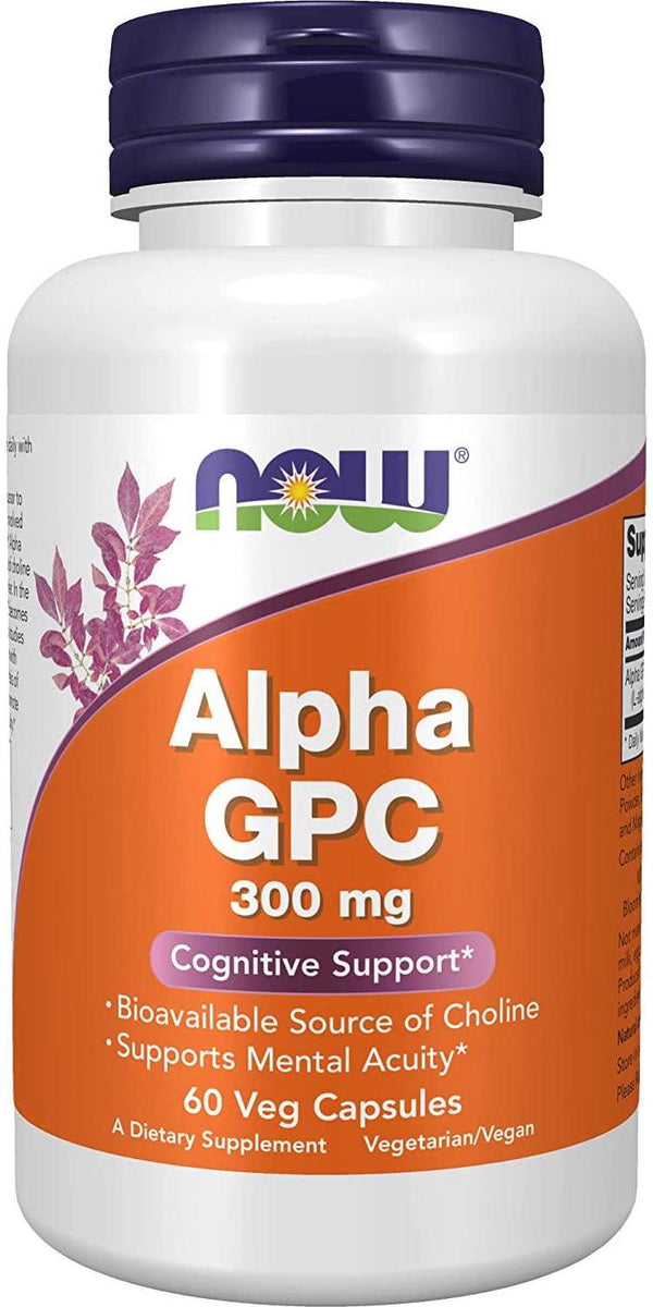 NOW Alpha GPC 300 mg,60 Veg Capsules