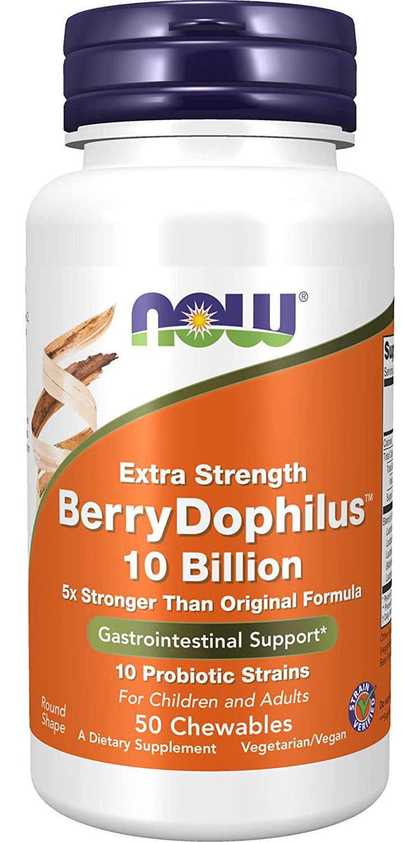 NOW BerryDophilus Extra Strength,50 Chewables