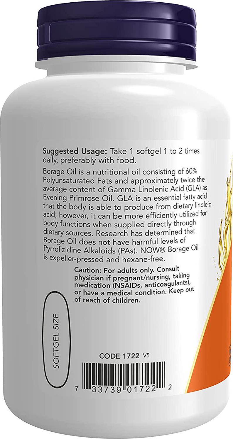 NOW Borage Oil 1000 mg,120 Softgels