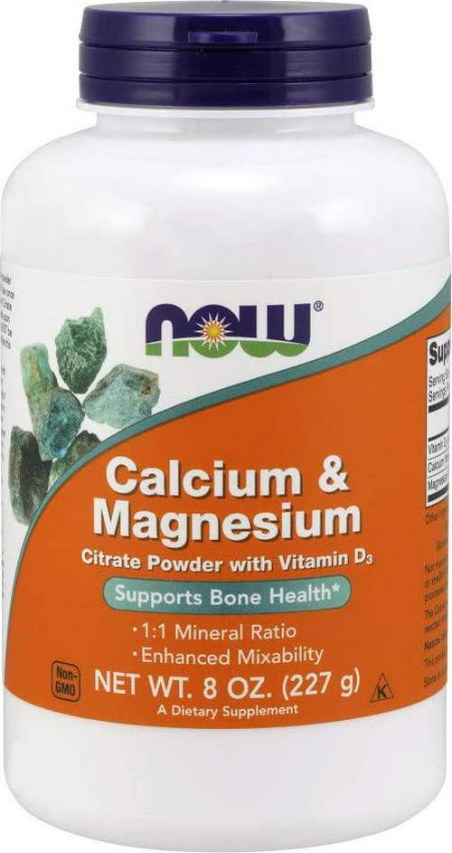NOW Cal-Mag Citrate Powder, 8-Ounce