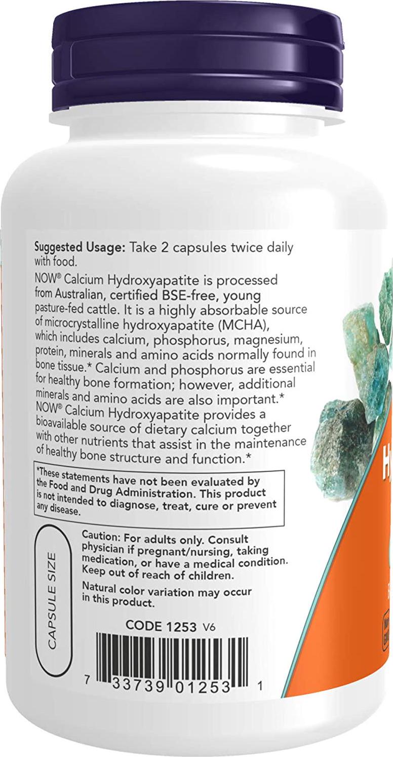 NOW Calcium Hydroxyapatite,120 Capsules