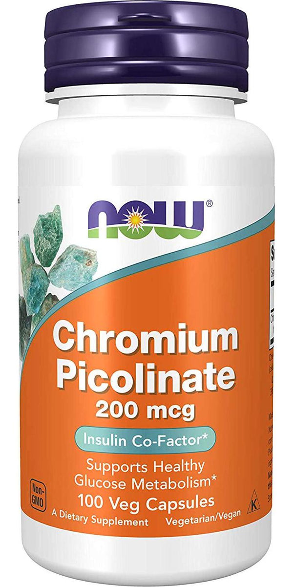 NOW Chromium Picolinate 200 mcg,100 Veg Capsules