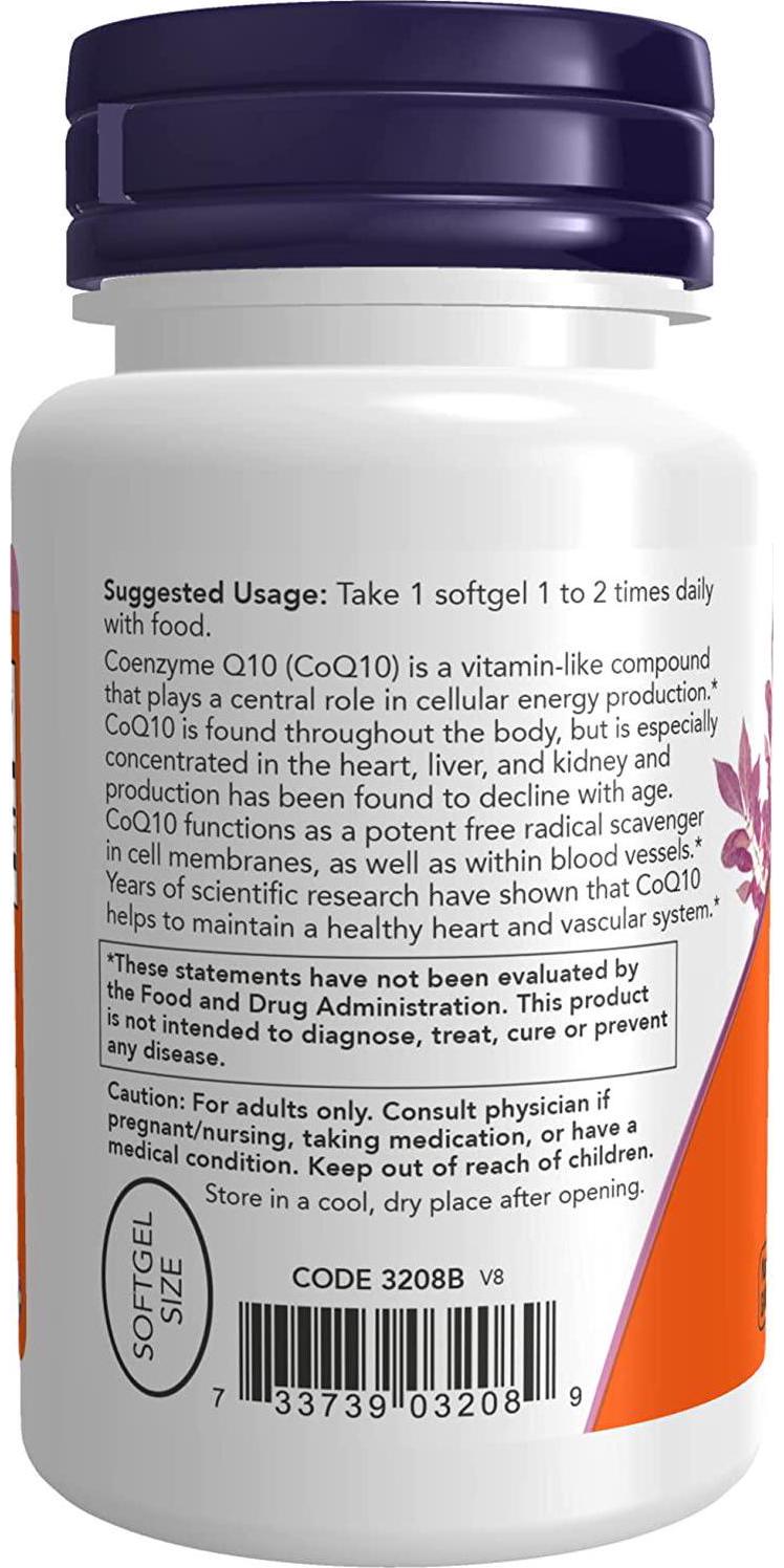NOW Foods CoQ10 100 mg Softgels, 50 ct