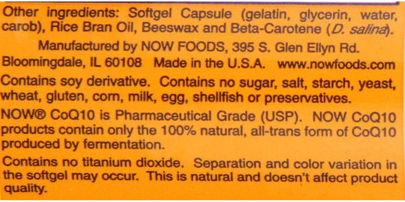 NOW Foods CoQ10 100 mg Softgels, 50 ct