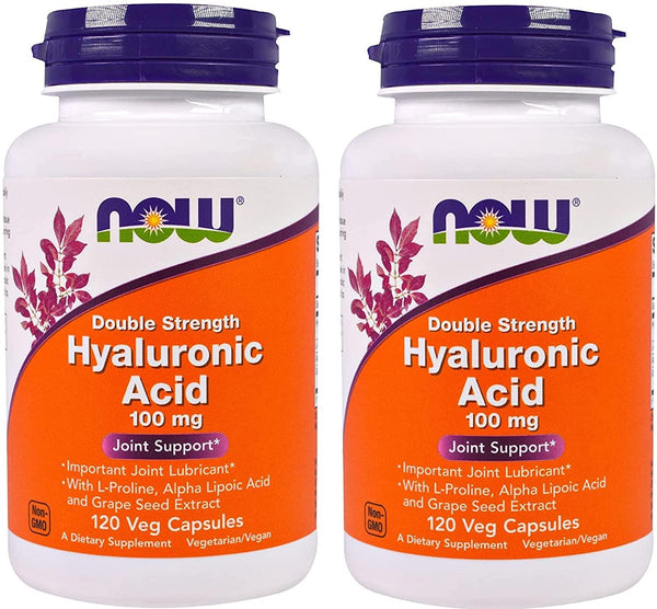 NOW Foods - Hyaluronic Acid 100 Mg - 120 Veg Capsule (Pack Of 2)