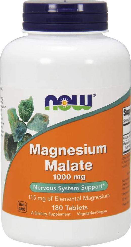 NOW Foods Now Magnesium Malate 1000Mg, 180 Tablets (Pack Of 2)