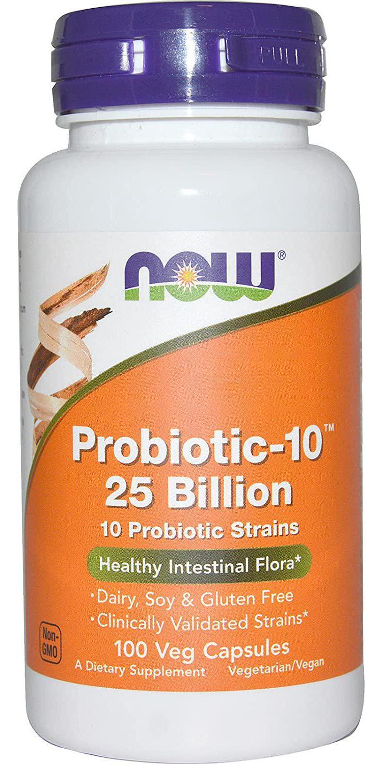 NOW Foods Probiotic-10 25 Billion, 100 Count (Pack Of 2)