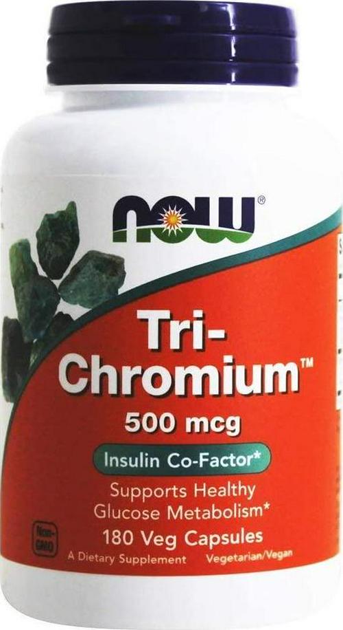 NOW Foods - Tri-Chromium 500 mcg. - 180 Vegetarian Capsules