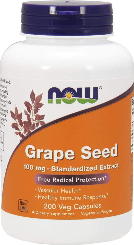 NOW Grape Seed Anti 100mg,200 Veg Capsules