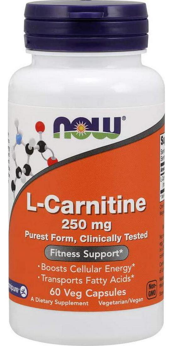 NOW L-Carnitine 250 mg Tartrate-L-Carnipure, 60 Capsules