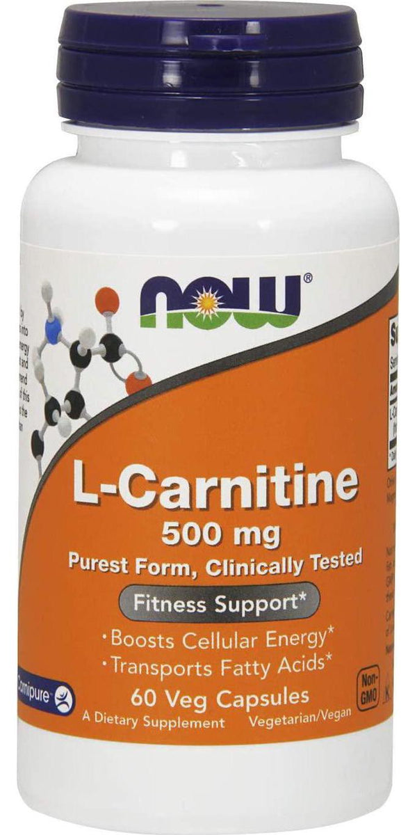NOW L-Carnitine 500mg, 60 Veg Capsules
