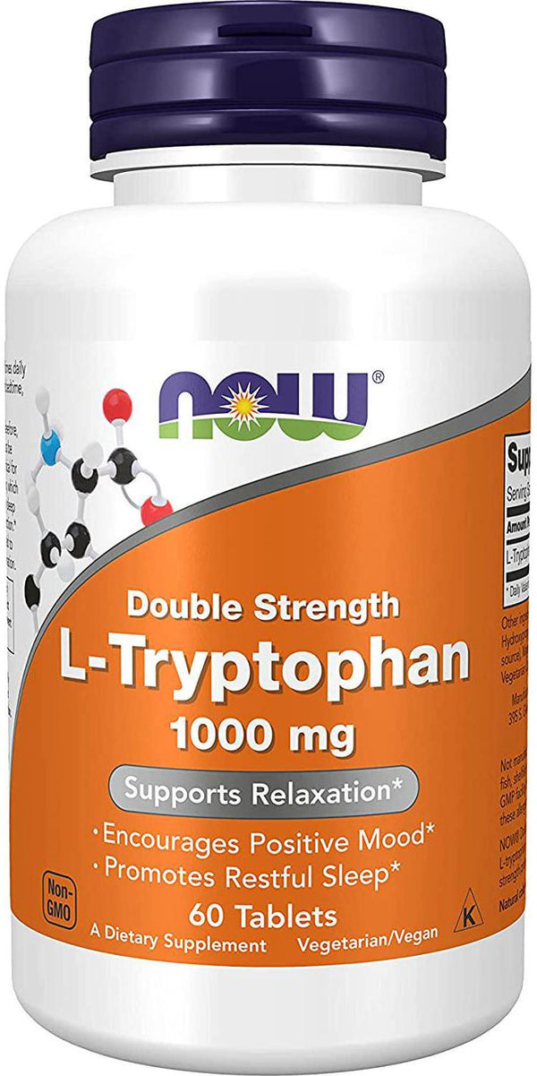 NOW L-tryptophan 1000mg,60 Tablets