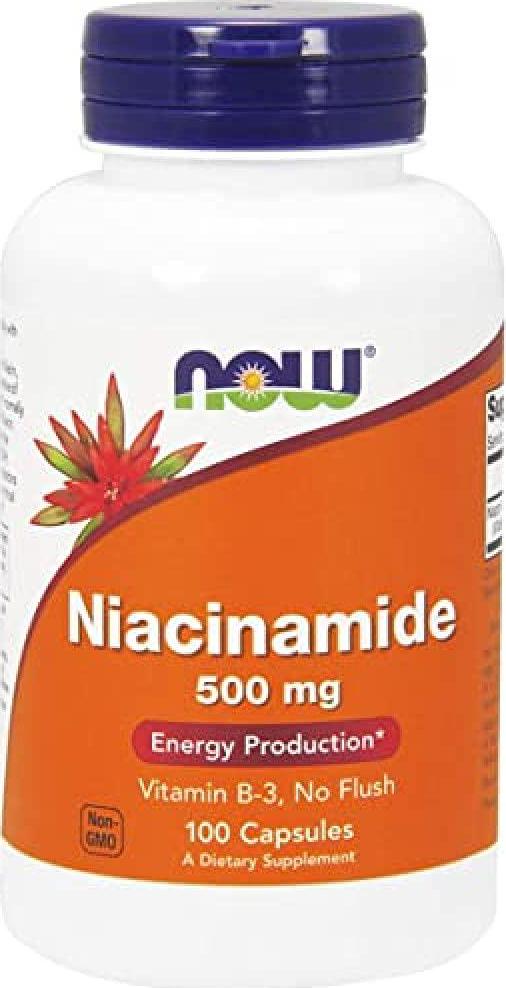 NOW Niacinamide 500mg,100 Capsules