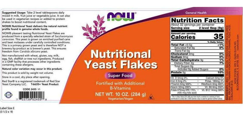 NOW Nutritional Yeast Flakes,10-Ounce