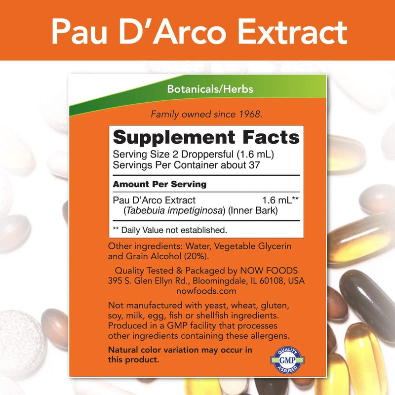NOW Pau D'Arco Extract Liquid,2-Ounce
