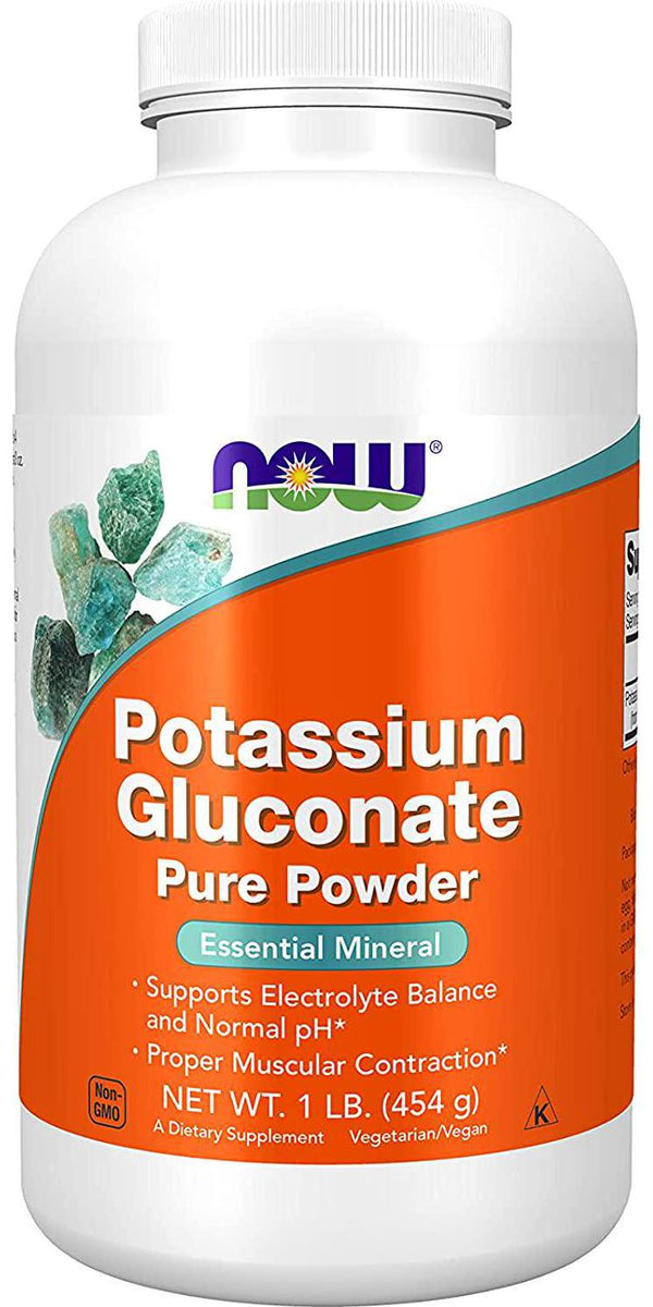 NOW Potassium Gluconate Pure Powder, 1-Pound