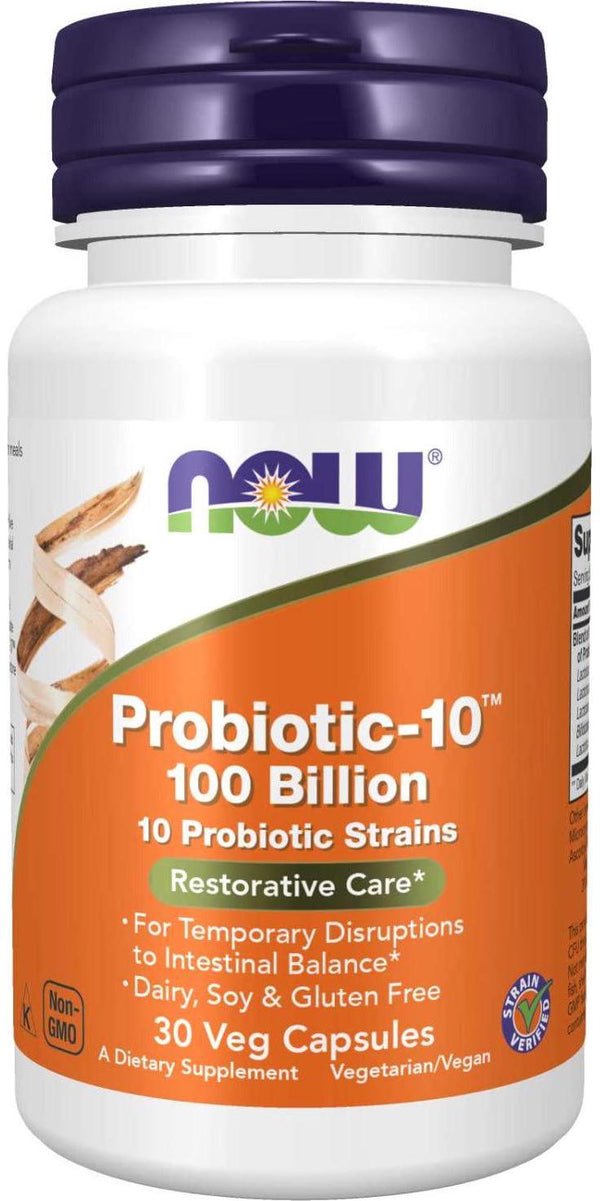 NOW Probiotic-10 100 Billion,30 Veg Capsules, (2931)