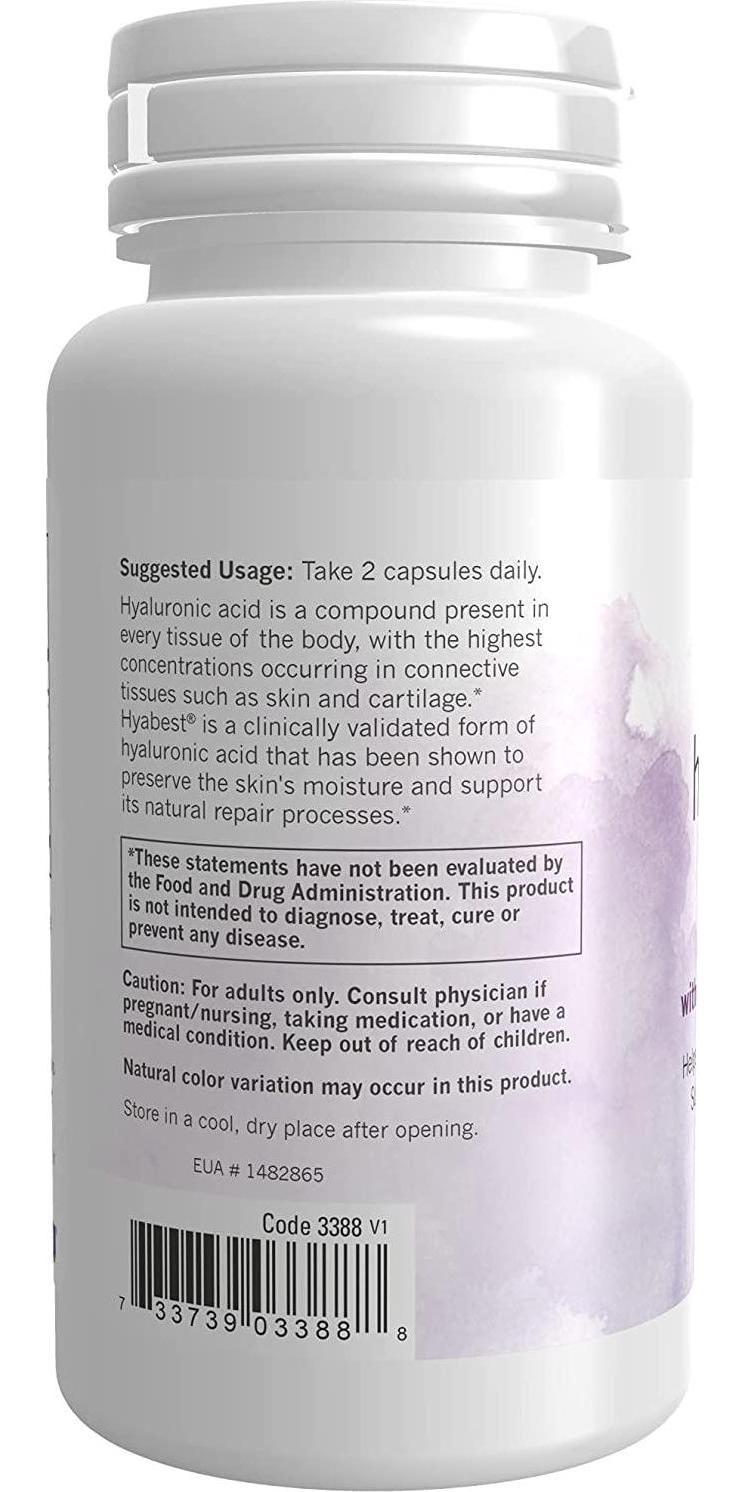 NOW Solutions, Hydration Rescue with Hyabest hyaluronic acid, Helps Maintain Youthful Looking Skin*, Supports Healthy Skin Moisture*, 60 Veg Capsules