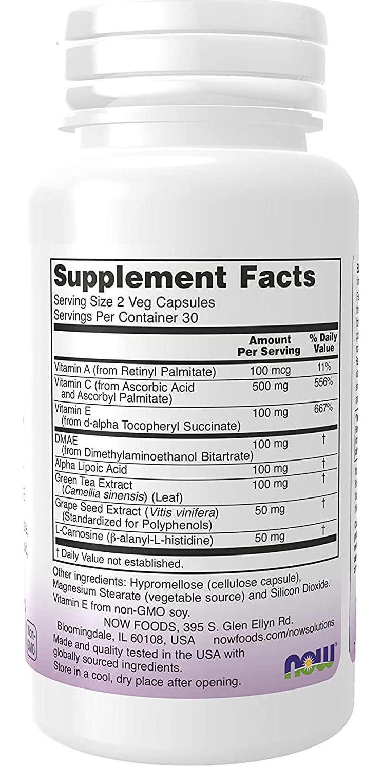 NOW Solutions, Wrinkle Rescue Capsules, Targeted Blend with Vitamins A, C and E, 60 Capsules