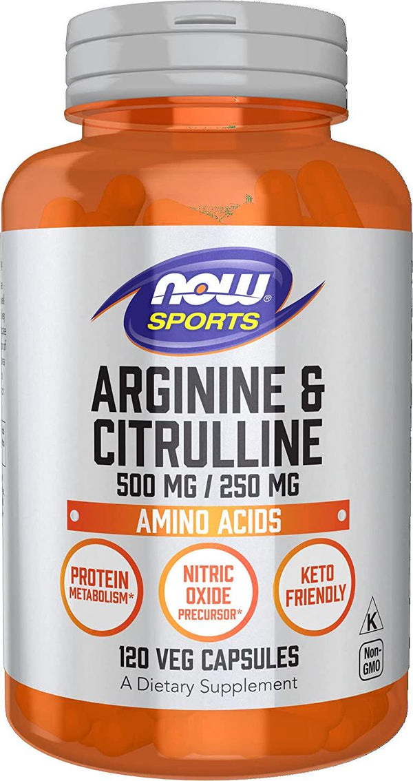 NOW Sports Arginine and Citrulline, 120 Veg Capsules