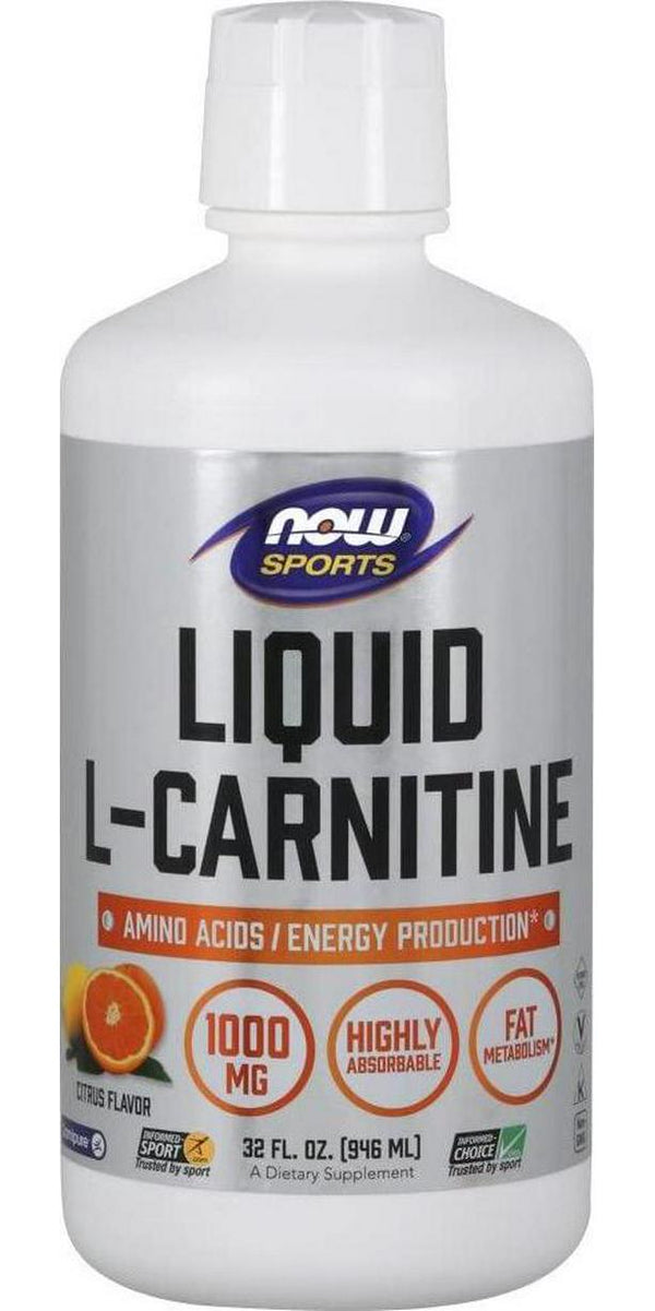 NOW Sports L-Carnitine Liquid 1000 mg, Citrus, 32-Ounce