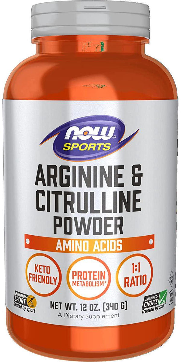 NOW Sports Nutrition, Arginine and Citrulline Powder, 12-Ounce