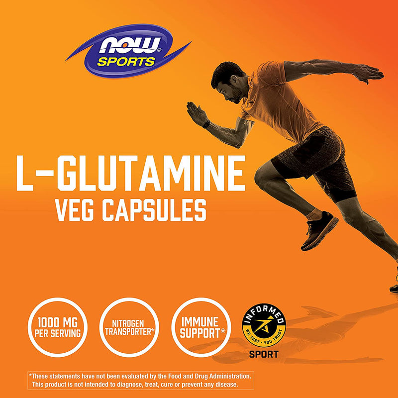 NOW Sports Nutrition, L-Glutamine, Double Strength 1,000 Mg, Amino Acid, 240 Veg Capsules