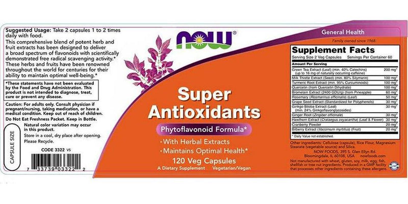 NOW Super Antioxidants, 120 Veg Capsules