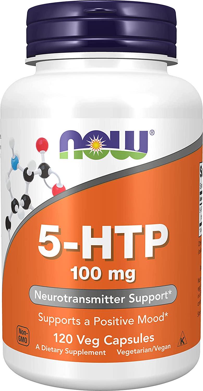 NOW Supplements 5HTP 100 mg Mega-Value 2Pack (120 VegCapsules) bBr