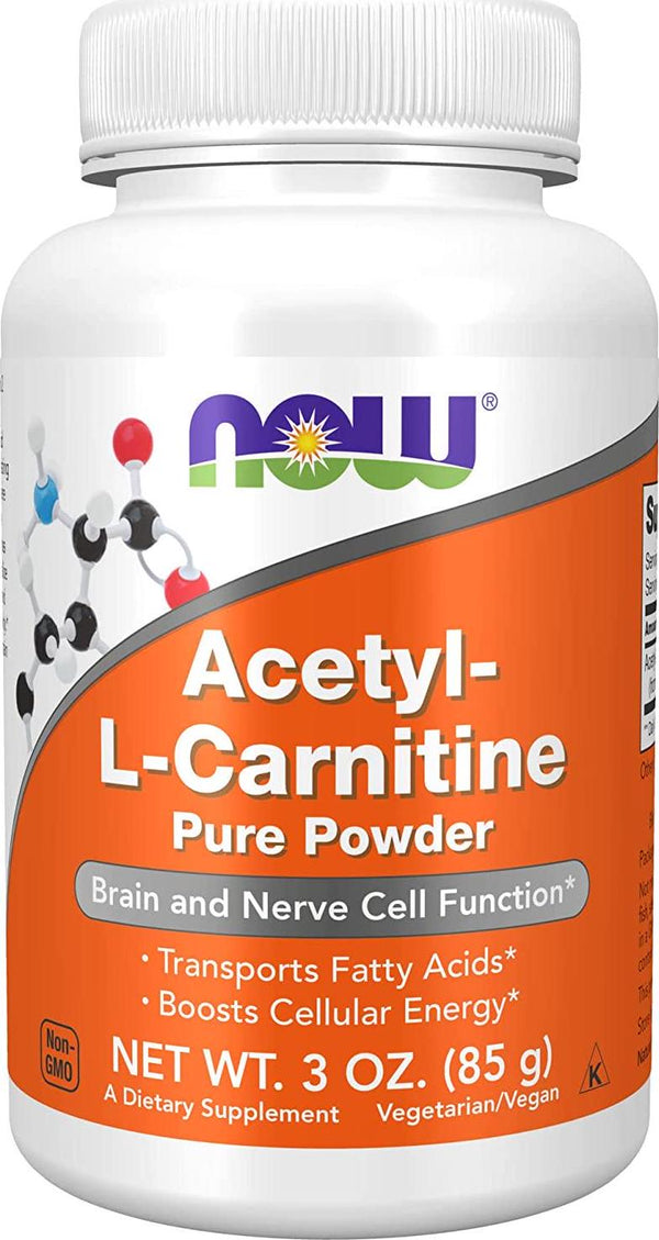 NOW Supplements, ALC (Acetyl-L-Carnitine) Powder, Brain and Nerve Cell Function*, 3-Ounce